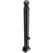 Ornamental bollard | Series 485B | � 82 mm | foldable, self-engaging lockto be fixed by plugs, with base plate 100 x 150 mm | with triangular locking mechanism acc. with DIN 3223 | without eyelet